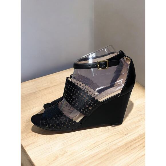 Tory Burch Perforated Gladiator 85MM Wedge Sandal Size 8.5M - Picture 1 of 7